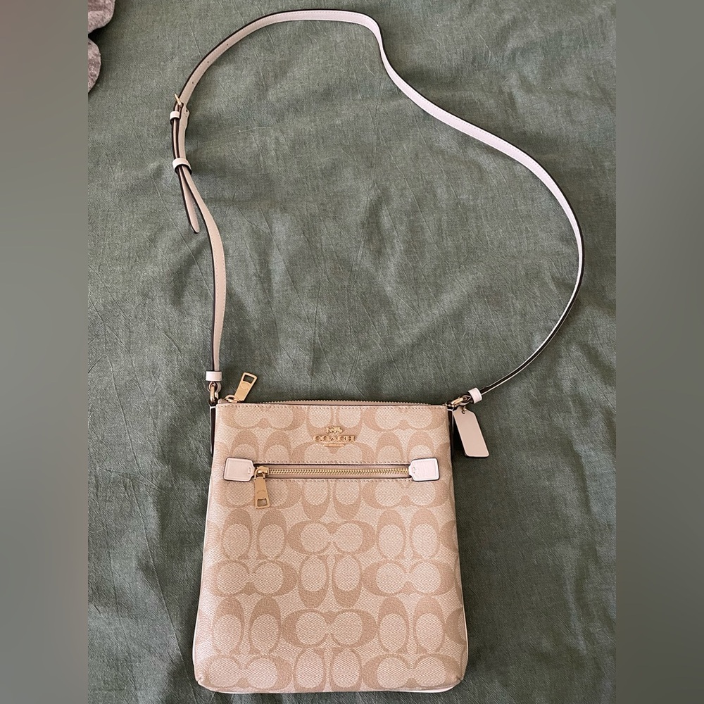 Coach Cream Crossbody Bag with Signature Monogram